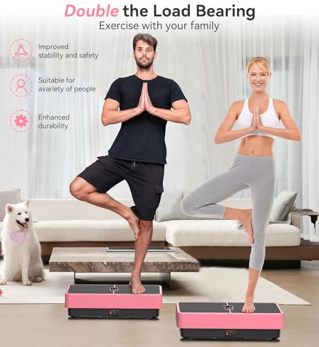 POWET Vibration Plate Exercise Machine for Weight Loss, Woukout & Lymphatic Drainage – Whole Body Vibrating with 99 Speed Levels & 5 Pre-Set Modes – Supports Up to 400lbs, Ideal for Home Use