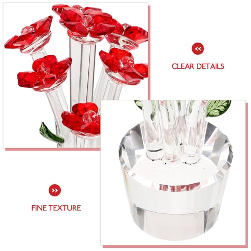 Flor de cristal rojo Cabilock base plana que evita caídas en mesas 5