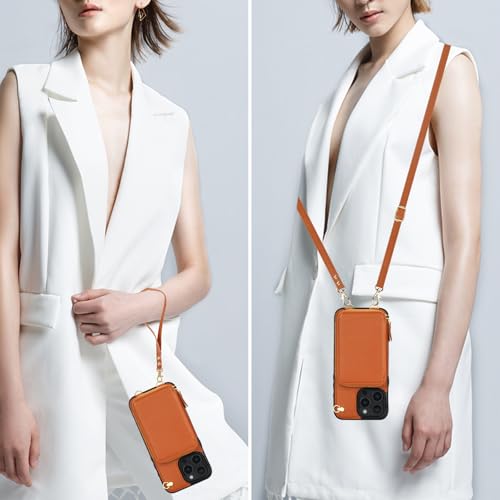 Bocasal Multi-Slot Crossbody Wallet Case for iPhone 16 Pro Max, Brown by Bocasal - Used condition - Image 5