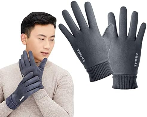 Morices Men Cycling Gloves, Gripped Thermal Gloves Fashion Touch Screen Gloves Waterproof Winter Gloves Adjustable Full Finger Sports Gloves for Cycling Driving Camping Hiking Fishing