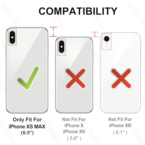 Image of HOOMIL Case for iPhone Xs Max 6.5-Inch, Non-Yellowing, Drop Protection, Anti-Scratch Transparent Hard Back Phone Cover - Black