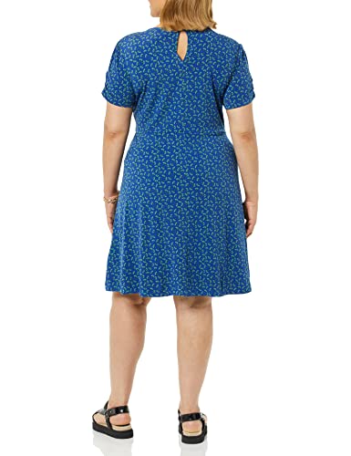 Image of Amazon Essentials Women's Gathered Short Sleeve Crew Neck A-line Dress (Available in Plus Size)