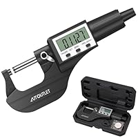 AUTOUTLET Micrometer Digitale Bügelmessschraube 0-25mm/ 0.001mm, Hohe Präzision LCD Digitale Mikrometer Mikrometerschieber Länge Messwerkzeug Mikrometer 0.001mm(0.00005\)-Schwarz