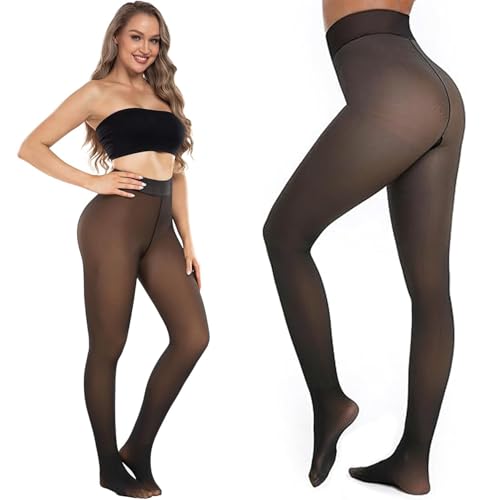 VN CHOICE High Rise Women’s Leggings – Warm Thermal Fleece Skinny Tights, Soft Woolen Touch, Thick Winter Pants, Free Size Black
