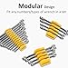 48 pcs MAGNETIC Modular Wrench Organizers for Tool Drawers - Wrench Rack with Metric&SAE Labels, Perfect Tool Storage Holder. Gift for father, brother and boyfriend (48pcs with magnet (yellow))