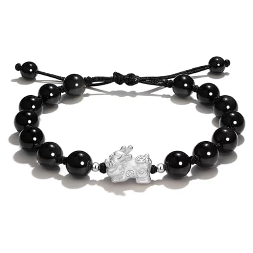 Bracelet obsidienne noire et Pixiu pour le bien-être quotidien