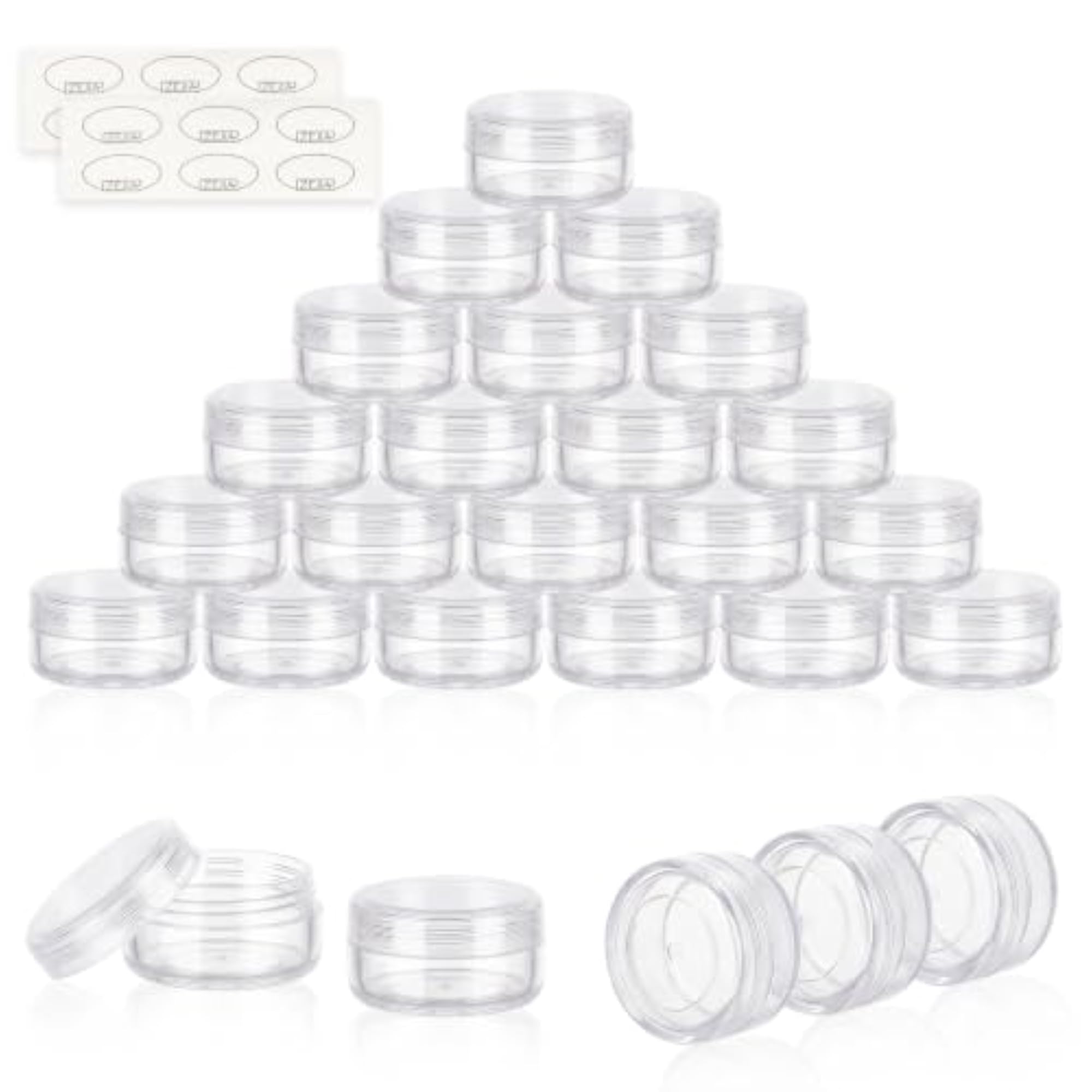 3G Clear Tiny Sample Containers, 25Pcs