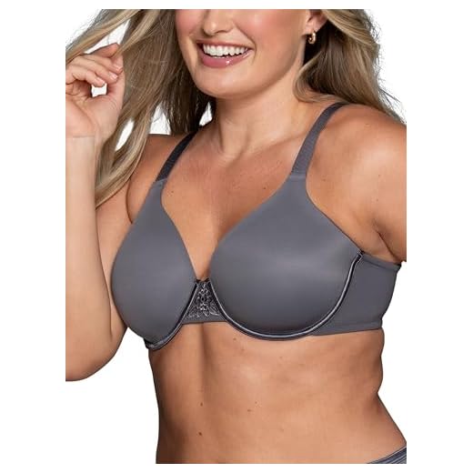 Vanity Fair Women's Plus Size Full Figure Beauty Back Smoothing Bra (36C-42H), Underwire-Steele, 36D