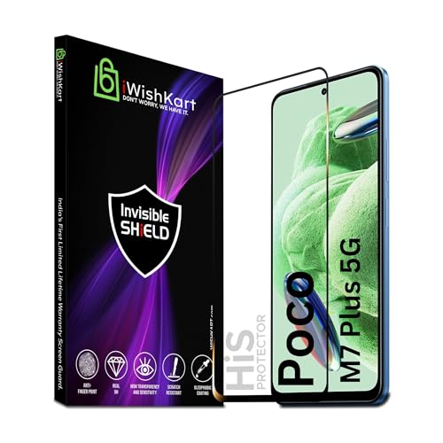 Image of compatible with Redmi 15 / Poco M7 Plus 5G Tempered Glass [with warranty] screen protector guard Full Edge to Edge 9H Full Glue FHD with Easy Installation kit - Pack of 1 | 6.9 Inch (M7+)