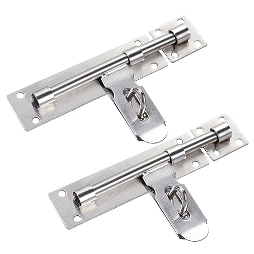 DIYEAH 2pièces Serrure De Porte à Boucle Fer Pour Portes Et Fenêtres Coulissantes Angle Droit Avec Pêne