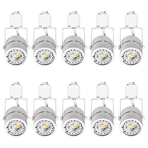 EAGLOD 10W Track Lighting Heads,Halo LED Track Lighting for Accent Retail Artwork,Dimmable Track Light H Type CRI90+ 110V 24° Angle Halo Type- 10 Pack 3000K Warm White (White 10pcs)