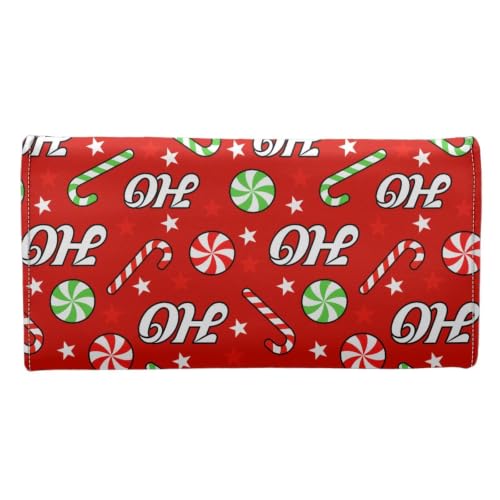 Image of AFPANQZ Wallet for Women Credit Card Holder with Coin Purse Zipper Wallet | Christmas Hoho Print Women's Clutch Organizer Long Spacious Trifold Design for Lady