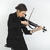 Electric Violin Full Size 4/4, Black Silent Electric Violin, Solid Wood Metallic Electric Fiddle with Case, Bow, Rosin, Headphone, Connecting Line