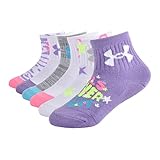 Under Armour girls Multi Pack Quarter Sock, Lilac Star, 2-4T US