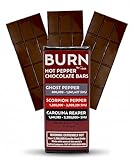 BURN Hot Pepper Chocolate Bars with Ghost Pepper, Scorpion Pepper and Carolina Reaper – Includes 3 Spicy Chocolate Bars
