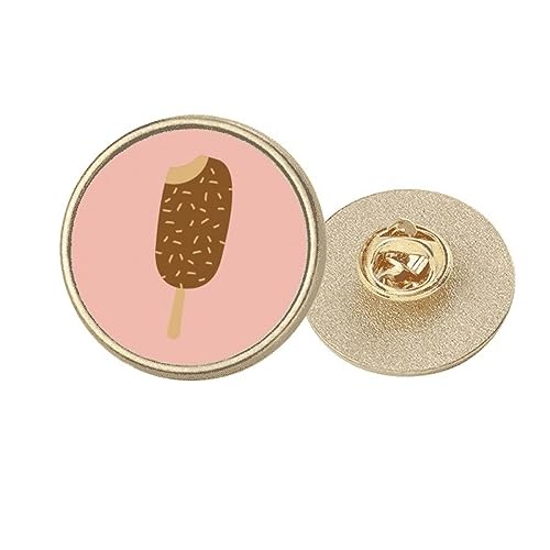 Broche ronde métal doré design chocolat M, accessoire mode femme