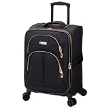 LONDON FOG Bromley Softside Expandable Spinner Luggage, Black, Carry-On 20-Inch