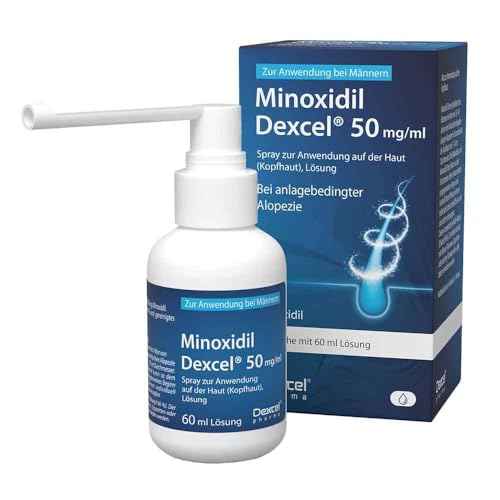 Minoxidil Dexcel 50 mg/ml Spray für Männer zur Anwendung auf der Haut (Kopfhaut), 60 ml Lösung