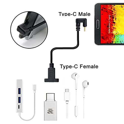 CY Cable 360 Degree Opposite U Shape Back Angled USB-C USB 3.1 Type C Male to Female Extension Data Cable 30cm - Image 3