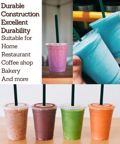 [100 Sets] 20 Oz Clear Plastic Cups With Lids And Straws, Disposable Drinking Cups For Cold Drinks, Iced Coffee, Milkshakes, Smoothies #TOP6