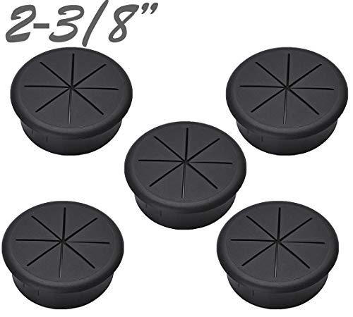 Electriduct 2-3/8" Flexible Desk Grommet - Color: Black - 5 Pack