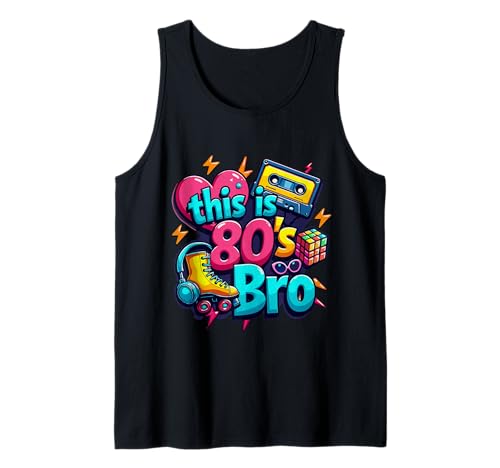 Questo 80s Bro Roller Cuffie Cassette Eightie Costume Party Canotta