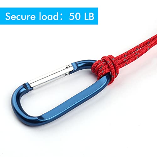 Image of Carabiner Caribeaner Clip,3 inch Large Aluminum D Ring Shape Carabeaner with Keyring Keychain Hook