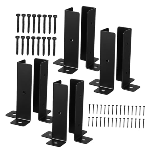 Support poteau fer Angoily pour terrasse et clôture | Lot de 8 bases robustes avec ventilation