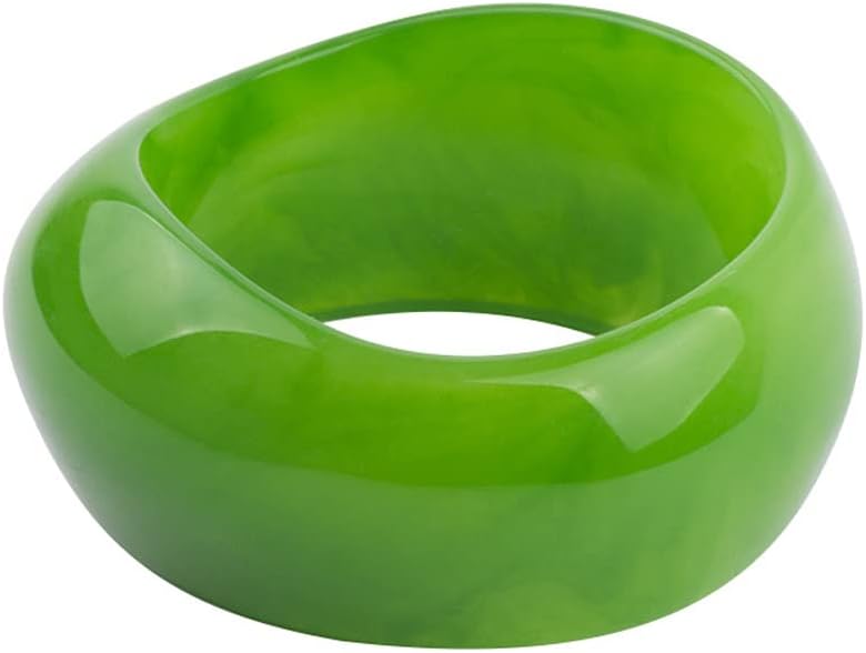 COLORFUL BLING Acrylic Cute Transparent Candy Geometric Tortoiseshell Chunky Cuff Bangle Mottled Wide Chunky Cuff Bracelet for Women Statement Jewelry