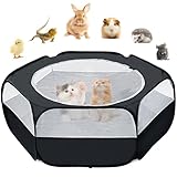 Small Animal Playpen with Cover, Portable Pop Up Pet Enclosure for Rabbits, Guinea Pigs, Hamsters, Chinchillas, Ferrets & Kittens, Indoor Outdoor Waterproof Play Pen, Cage Tent & Chick Brooder Box