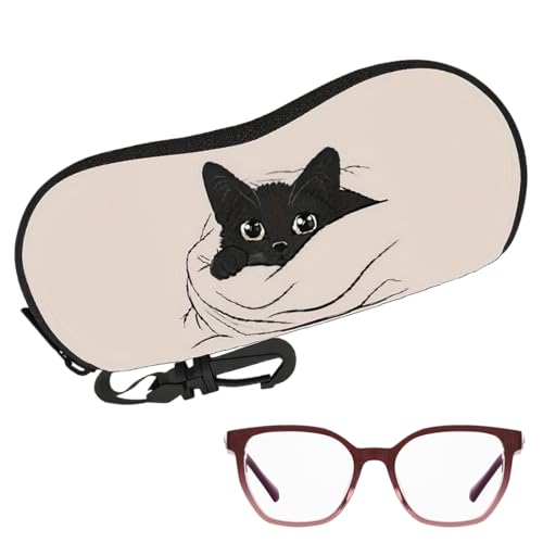 YUVKIN Custodia per Occhiali da Sole Morbida e Portatile, Ultraleggero con Cerniera, Neoprene per Uomo & Donna, Portaocchiali Morbido con Moschettone per Occhiali e Chiavi