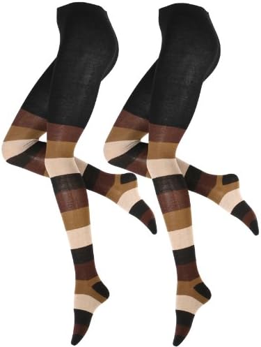 Cotton Tights footed with Wide Stripes 