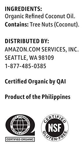 Amazon Brand - Happy Belly Organic Refined Coconut Oil, 15 Fl Oz #TOP4