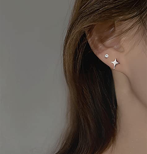 Reffeer Solid 925 Sterling Silver Star Cuff Earrings Cartilage Wraps for Women Teens Helix Earrings Star Clip On Earrings No Piercing3