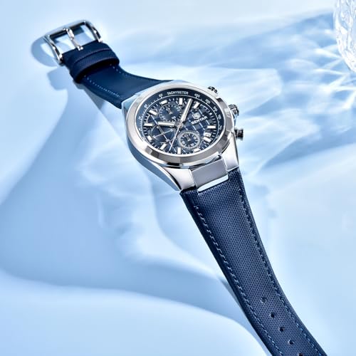 BENYAR Quartz Movement Chronograph 30M Waterproof Luminous Date Classic Leather Strap Men's Watches4