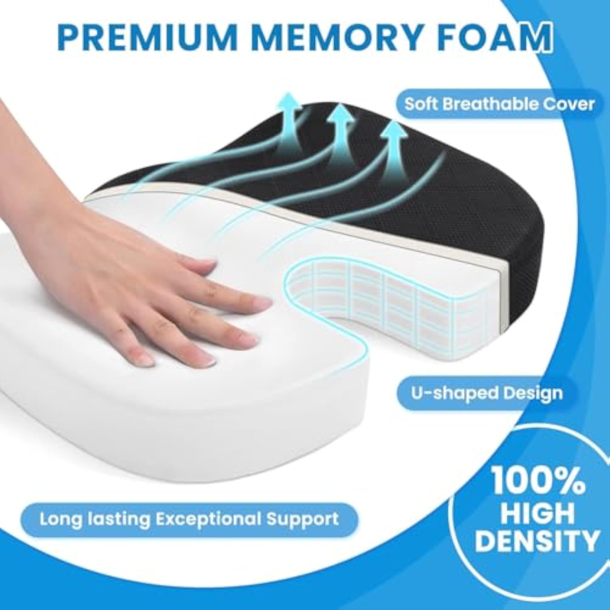 Car Seat Headrest with Adjustable Memory Foam Pillow