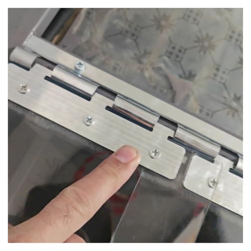 Kit de Cortina de Tiras Personalizada para Puerta, persianas Verticales de plástico PVC para Colgar en el congelador, con riel y Abrazaderas de Acero Inoxidable (120 x 220 cm)