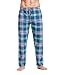 CYZ Men's 100% Cotton Super Soft Flannel Plaid Pajama Pants-BlackWhiteCheck-XL