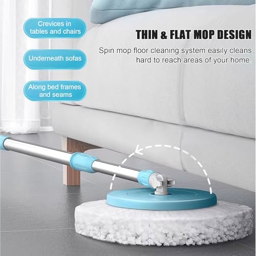 Fregona giratoria 360° con cubo de escurridor desmontable y un recambio 3