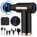 AQXONG Mini Pistola de Masaje Muscular, Pistola de Masaje Ultrasilenciosa, 4 Cabezales de Masaje, 6 Velocidades, Pantalla LCD, Batería de 1800mAh Masajeador Portátil - Alivia el Dolor Muscular...