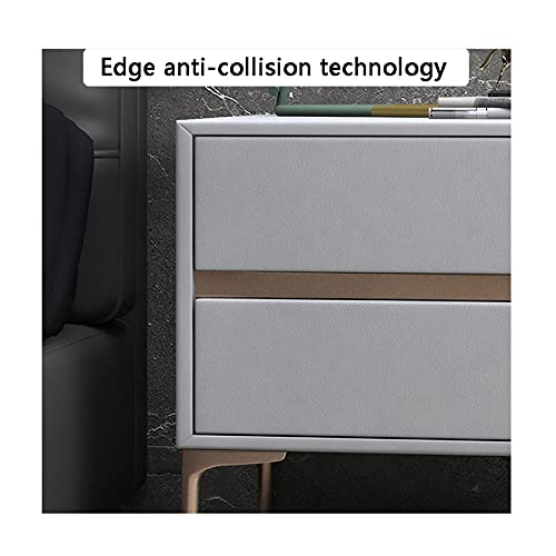 Table de chevet en bois blanc meuble rangement moderne 2 tiroirs
