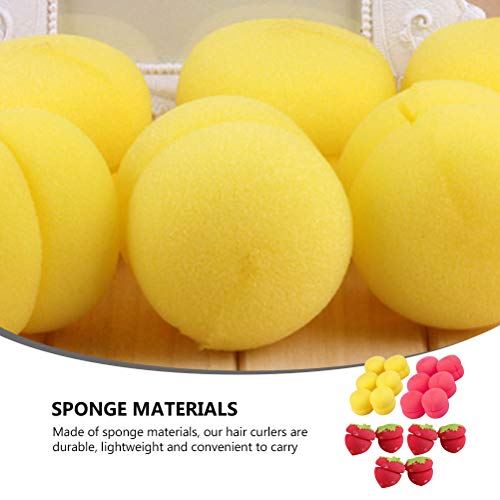 18 peças de rolo de cabelo de esponja para modelar o cabelo faça você mesmo