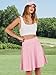 ANRABESS Knee Length Skorts Skirts for Women 2026 Summer High Waisted Golf Tennis Skirt Casual Travel Built-in Shorts Clothes Pink XX-Large