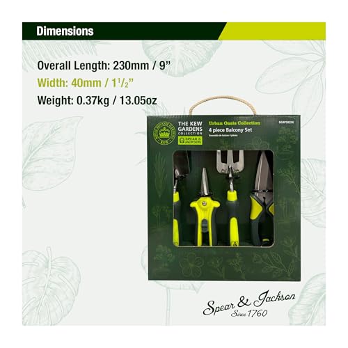 Spear & Jackson Kew Gardens Urban Oasis 4-teiliges Gartenwerkzeug Set, Pflanzenschere, Formschnittschere, Pflanzkelle & Unkrautgabel… – Ansicht 6