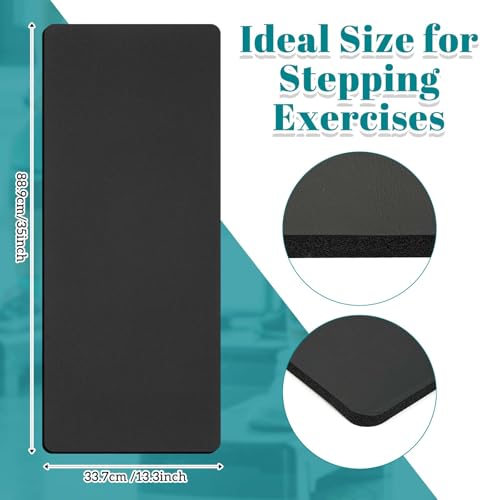 Foilswirl Aerobic Exercise Step Platform Thick Mat Turn Your Stepper Step Platform into a Comfortable Weight Bench for Yoga Extra Cushion for Your Knees, Wrist, and Elbows Protection (35 x 13 Inch) - Thumbnail 2