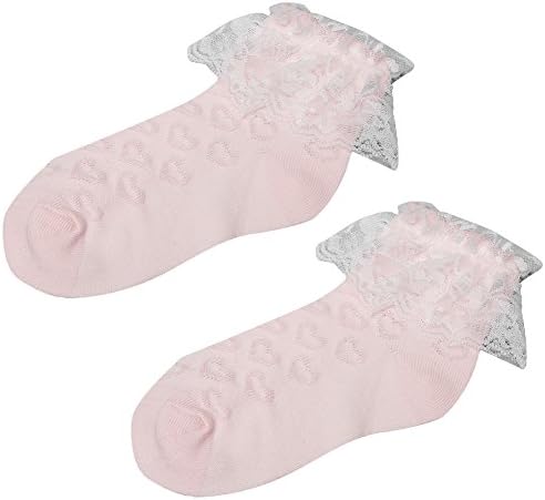 Maxu Girl Lace Ruffle Frilly Princess Socks for Toddler Little Kid Big Kid