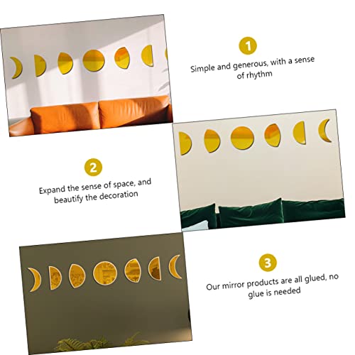 Homoyoyo 1 Conjunto De Adesivos De Parede Acrílicos Dourados Adesivo De Foto Papel Decoração Espelho