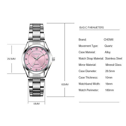 Romacci Relógio de pulso feminino clássico de quartzo com pulseira de aço sólido, luminoso, à prova
