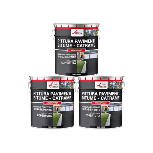 ARCANE INDUSTRIES Vernice per Asfalto - ARCASPHALT - 3 x 15 kg Nero