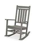 POLYWOOD Plantation Porch Rocking Chair, Slate Grey, Heavy Duty HDPE Plastic Lumber, Adult Size, Outdoor Patio Deck Furniture, Made in USA